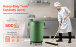 SucceBuy 1/2 Packs Trash Can Dolly Round Roller Base with 4 Lockable Wheels Rolling Barrel Cart Fit 20/32/44/55 Gal Containers