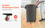 SucceBuy 1/2 Packs Trash Can Dolly Round Roller Base with 4 Lockable Wheels Rolling Barrel Cart Fit 20/32/44/55 Gal Containers