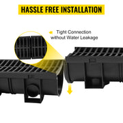 Bild in Galerie-Viewer laden, Amocart Drainage Trench Driveway Channel Drain With Plastic Grate 3-5 Pack HDPE Floor Drain Trench Drain Grate For Garden
