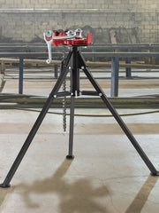 Charger l'image dans la visionneuse de galerie, Amocart Steel Tripod Pipe Chain Vise 1/8-5in Capacity Foldable Legs Tri-Stand Bench Vice for Fixing Support Bending Metal Pipes
