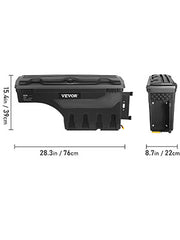 Charger l'image dans la visionneuse de galerie, SucceBuy Truck Bed Storage Box Passenger Side Lockable Lid Waterproof ABS Wheel Well with Password Padlock Tool Box for Trucks
