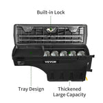 Amocart Truck Bed Storage Box Passenger Side Lockable Lid Waterproof ABS Wheel Well with Password Padlock Tool Box for Trucks