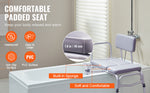 Amocart Tub Transfer Bench for Bathtub Shower Seats Lightweight Shower Bench with Non-Slip Bath Seats with Armrest and Backrest