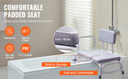 Charger l'image dans la visionneuse de galerie, Amocart Tub Transfer Bench for Bathtub Shower Seats Lightweight Shower Bench with Non-Slip Bath Seats with Armrest and Backrest
