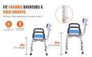 Bild in Galerie-Viewer laden, Amocart Swivel Shower Chair 360 Degree Adjustable with Armrest and Backrest for Shower or Bathtub Non-Slip for Elderly Disabled
