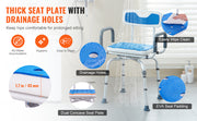 Bild in Galerie-Viewer laden, Amocart Swivel Shower Chair 360 Degree Adjustable with Armrest and Backrest for Shower or Bathtub Non-Slip for Elderly Disabled

