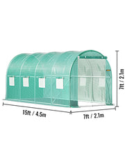 Charger l'image dans la visionneuse de galerie, Amocart Walk-in Tunnel Greenhouse Galvanized Frame &amp; Waterproof Cover 15x7x7/10x7x7/20x10x7/12x7x7 ft Greenhouses &amp; Cold Frames

