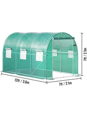 Charger l'image dans la visionneuse de galerie, Amocart Walk-in Tunnel Greenhouse Galvanized Frame &amp; Waterproof Cover 15x7x7/10x7x7/20x10x7/12x7x7 ft Greenhouses &amp; Cold Frames
