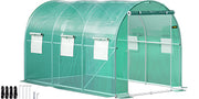 Charger l'image dans la visionneuse de galerie, SucceBuy Walk-in Tunnel Greenhouse Galvanized Frame &amp; Waterproof Cover 15x7x7/10x7x7/20x10x7/12x7x7 ft Greenhouses &amp; Cold Frames
