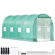 Charger l'image dans la visionneuse de galerie, Amocart Walk-in Tunnel Greenhouse Galvanized Frame &amp; Waterproof Cover 15x7x7/10x7x7/20x10x7/12x7x7 ft Greenhouses &amp; Cold Frames

