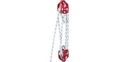 Charger l'image dans la visionneuse de galerie, SucceBuy Twin Sheave Block &amp; Tackle 2/5-1/2in 100Ft Braid Rope 35KN 7700LBS Lifting Trellis Rigging Cargo Slings for Garage
