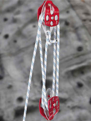 Charger l'image dans la visionneuse de galerie, SucceBuy Twin Sheave Block &amp; Tackle 2/5-1/2in 100Ft Braid Rope 35KN 7700LBS Lifting Trellis Rigging Cargo Slings for Garage
