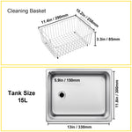 SucceBuy 15L Ultrasonic Cleaner Lave-Dishes Portable Washing Machine with Digital Timer Ultrasound Home Jewelry Clean Appliances
