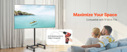 Charger l'image dans la visionneuse de galerie, Amocart Rolling TV Stand Mobile TV Cart Suit for Various Sizes TV Portable TV Stand with Wheels for Living Room Bedroom Office
