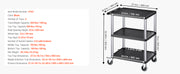 Bild in Galerie-Viewer laden, Amocart 300lbs Utility Service Cart Three-Shelf Plastic Rolling Hand Cart with 360° Swivel Wheels for Warehouse Garage Cleaning
