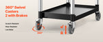 Amocart 3-Tier 300/500Lbs Rolling Utility Cart Storage Rack with Swivel Wheels Food Service Trolley for Office Kitchen Bathroom