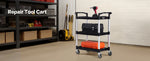 Amocart 3-Tier 300/500Lbs Rolling Utility Cart Storage Rack with Swivel Wheels Food Service Trolley for Office Kitchen Bathroom