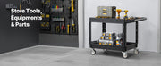 Charger l'image dans la visionneuse de galerie, Amocart 550 lbs Utility Service Cart Two-Shelf Plastic Hand Dolly Cart with 360° Swivel Wheels for Warehouse Garage Cleaning

