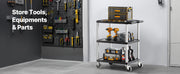 Bild in Galerie-Viewer laden, Amocart 300lbs Utility Service Cart Three-Shelf Plastic Rolling Hand Cart with 360° Swivel Wheels for Warehouse Garage Cleaning
