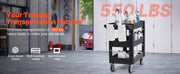 Charger l'image dans la visionneuse de galerie, Amocart 2/3 Shelf Utility Service Cart Dolly with 360° Swivel Wheels Ergonomic Storage Handle for Warehouse/Garage/Cleaning
