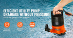 SucceBuy Utility Pump 1HP 4000GPH High Flow 31ft Head Sump Submersible Water Pump with 10ft Long Power Cord for Draining Water
