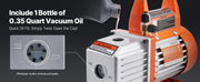 Charger l'image dans la visionneuse de galerie, Amocart 3.5 CFM 1/4 HP HVAC Single Stage AC Vacuum Pump &amp; Oil Bottle for R134a R22 R410a Systems, Air Conditioner Maintenance
