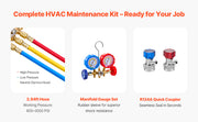 Load image into Gallery viewer, Amocart 3.5 CFM 4.5 CFM Vacuum Pump &amp; Gauge Set, Single Stage Rotary Vane HVAC &amp; Hoses for R134a R12 R22 R502a R410A R404 R407C
