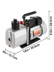 Bild in Galerie-Viewer laden, Amocart 8CFM 2Stage Rotary Vane Professional Vacuum Pump (15Micron 3/4HP 1/4"flare 3/8 SAE 1/2"ACME inlet) for Air Conditioning
