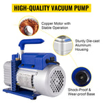Amocart 3CFM 1/4HP Single Stage Air Vacuum Pump HVAC R134a R12 R22 R410a A/C Refrigeration Kit AC Manifold Gauge R134 Can Tap