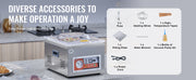 Bild in Galerie-Viewer laden, Amocart Food Vacuum Packing Machine DZ-260A Commercial Chamber Vacuum Sealer Kitchen Meat Packaging Food Saver Sealing Machine
