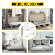 Bild in Galerie-Viewer laden, Amocart Murphy Wall Bed Hardware Kit Spring Mechanism Horizontal Stainless queen Size With 2 Steady Bed Legs Quick Set Up White
