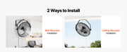 Charger l'image dans la visionneuse de galerie, Amocart Wall Mount Fan 18/20 in Wall Mounted Hanging Fan with IP44-rated Protection 3-Speed Long Airflow Distance for Industry

