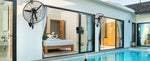 SucceBuy 4 Sizes Wall-Mount Misting Fan 3-speed IP44 Oscillating Wall Fan Max. 9500 CFM Wall Mounted Fan for Home Summer