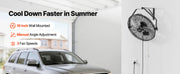 Charger l'image dans la visionneuse de galerie, Amocart Wall Mount Fan 18/20 in Wall Mounted Hanging Fan with IP44-rated Protection 3-Speed Long Airflow Distance for Industry
