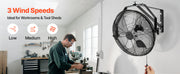 Charger l'image dans la visionneuse de galerie, Amocart Industrial Wall Mount Fan High Velocity  Waterproof Wall Fan with Aluminum Blades for Workshop Warehouse Greenhouse
