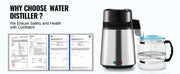 Charger l'image dans la visionneuse de galerie, Amocart Water Distiller 4L 1.05 Gallon Pure Water Purifier Filter For Home Countertop750W Distilled Water Maker Stainless Steel
