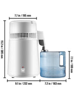 SucceBuy 4L Water Distiller Purifier Filter Dispenser Heating Drinking Bottle Softener  Stainless Steel Home Appliance for Offic