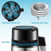 Charger l'image dans la visionneuse de galerie, SucceBuy 4L Water Distiller Purifier Filter 1 L/H Distilling Speed Dispenser Drinking Bottle Softener Touch Screen Home Use

