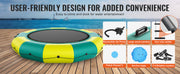 Bild in Galerie-Viewer laden, Amocart 12ft Inflatable Water Bouncer Recreational Water Trampoline Portable Bounce Swim Platform with Slide 3-Step Ladder
