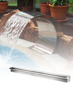 SucceBuy Waterfall Pool Fountain Stainless Steel Pipe Connector Spillway Garden Outdoor Pond Rectangular Swimming Pool Fountain