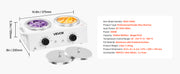 Load image into Gallery viewer, SucceBuy Double Wax Warmer 1200ML Professional Dual Wax Warmer for Hair Removal Adjustable Electric Waxing Heater Pot for Home
