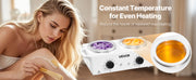 Charger l'image dans la visionneuse de galerie, Amocart Double Wax Warmer 1200ML Professional Dual Wax Warmer for Hair Removal Adjustable Electric Waxing Heater Pot for Home
