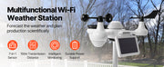 Charger l'image dans la visionneuse de galerie, SucceBuy 7-in-1 Wi-Fi Weather Station 7.5 in Color Display + Solar Wireless Outdoor Sensor Alarm Alerts for Temperature Humidity
