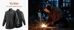 SucceBuy Flame Resistant Welding Jacket 7oz. FR Shirts for Men Machine Washable Cotton Heat-Resistant Welding Shirt - XL Size