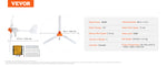 Amocart 500W/800W Wind Turbine Generator 12V Wind Turbine Kit Wind Power Generator with MPPT Controller for Home Farm RVs Boats