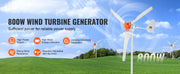 Bild in Galerie-Viewer laden, Amocart Wind Turbine Generator 12V 500W/800W Wind Turbine Wind Power Generator with MPPT Controller Suitable for Home Farm RVs
