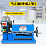 Amocart Electric Wire Stripping Machine 370W 1.5mm-38mm Cable Stripper Peeling 11 Channels & 10 Blades Removing Plastic Rubber