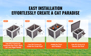 Bild in Galerie-Viewer laden, Amocart Outdoor Cat House Weatherproof, Feral Cat Shelter for Cat Outdoor Wooden Cat Rabbit House with All-Round Foam Insulated
