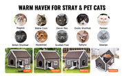 Bild in Galerie-Viewer laden, Amocart Outdoor Cat House 22"x30"x26" Weatherproof Feral Cat Shelter for Multiple Cats Outdoor Wooden Cat House with Side Door
