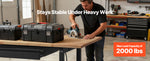 SucceBuy Adjustable Workbench on Wheels Oak Wood Top 60x24 In 2000 lbs Capacity with Drawer Power Outlets for Garage Workshop